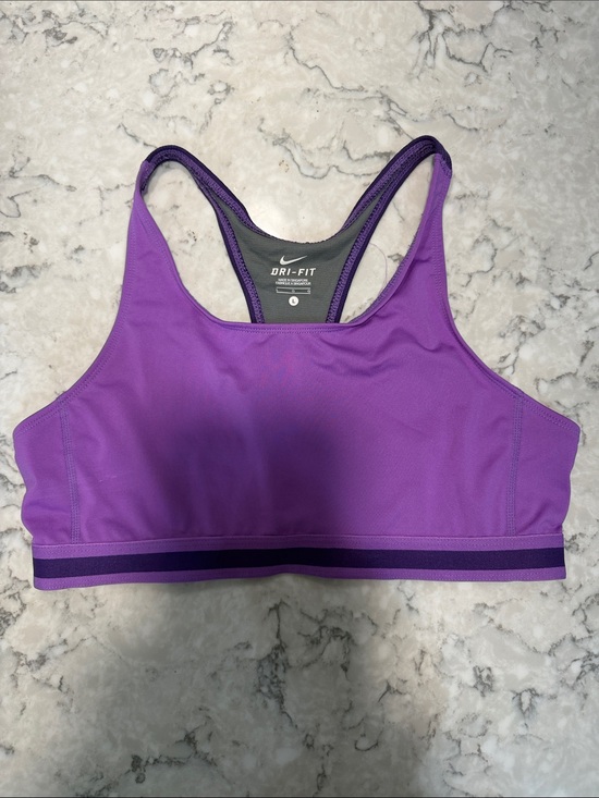 Nike Other - Nike Purple Dri-FIT Racerback Sports Bra with Dark Trim/Size Large